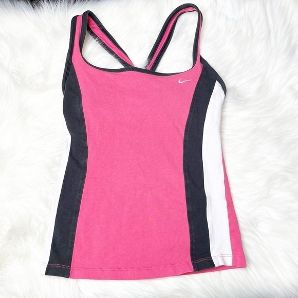 Nike Pink Striped Workout Athleisure Tank Size XS - Picture 1 of 4